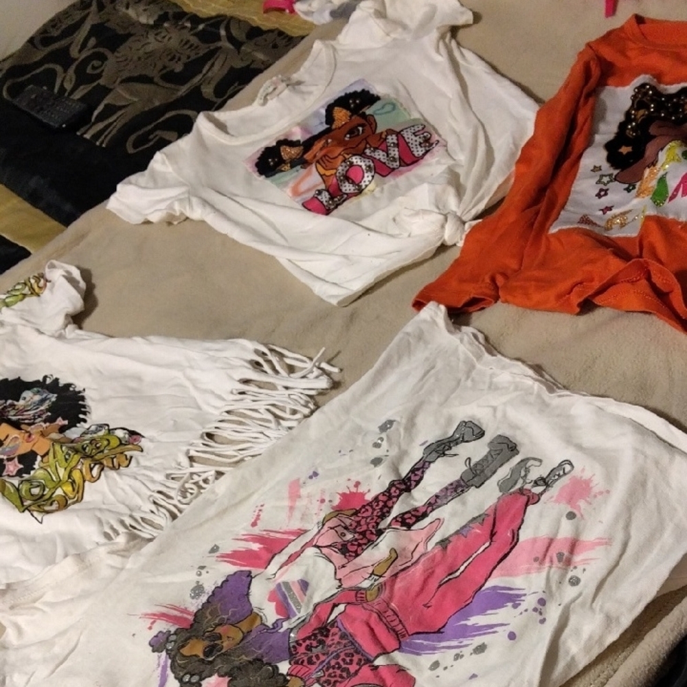 Kids Graphic T-Shirts - White and Orange